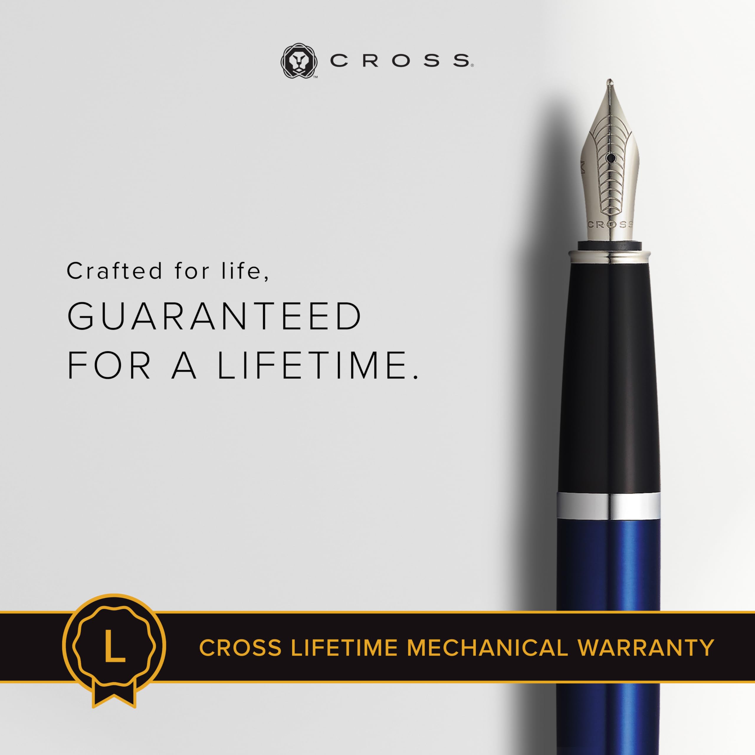 Cross Bailey™ Blue Lacquer Medium Nib Fountain Pen