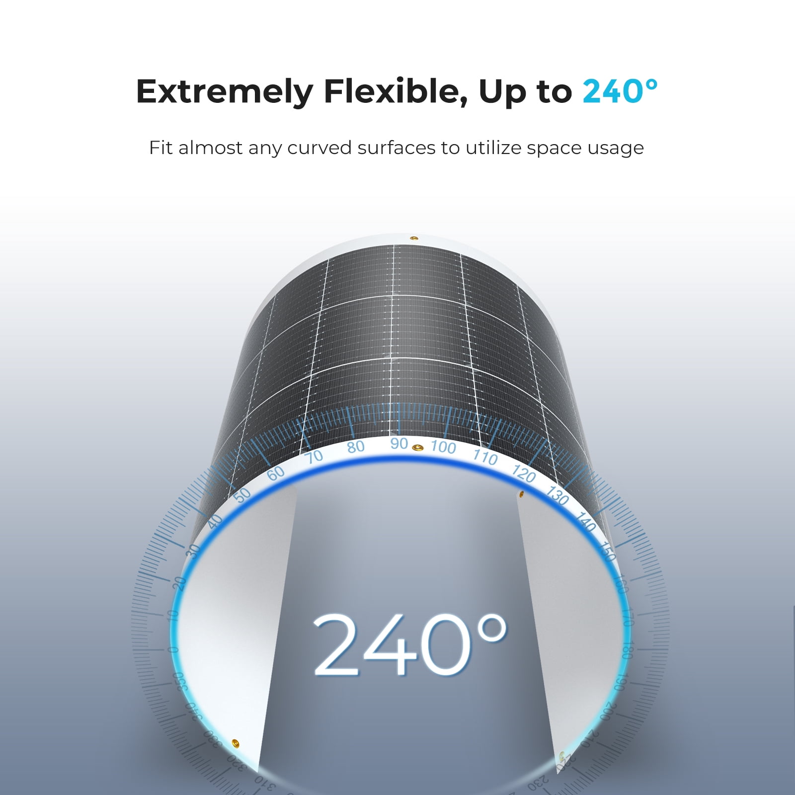 Renogy Flexible 100W 12V Solar Panel, 240° Bendable Solar Panel, IP67 Weatherproof, Monocrystalline, Ultra Lightweight, 5.3lb
