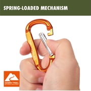Ozark Trail Aluminum Spring-Loaded D-Shaped Carabiners, 8 cm, Orange, 2 Count