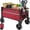 Burgundy, variant on Collapsible Wagon Cart with Wheels Foldable - Folding Utility Heavy Duty Wagons Carts for Grocery Sports Garden Shopping Camping Wheelbarrows