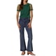 thumbnail image 2 of INSPIRAR CHIC Blusa de Mujer con Cuello Peter Pan de Malla con Mangas Cortas Abullonadas de Lunares Vintage S Verde Oscuro, 2 of 6
