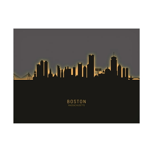 Michael Tompsett 'Boston Massachusetts Skyline Glow II' Canvas Art