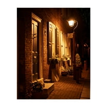 Elfreth's Alley at Night, Philadelphia 03 - Philadelphia Pennsylvania Photography Nightlife Street Photography Architecture Vintage Rustic City Unframed Wall Art Print 24 x 30 inches