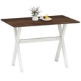 thumbnail image 1 of Gymax Table à Manger avec Cadre en X Texture Grain de Bois Table d'Appoint, 1 of 10
