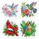 thumbnail image 1 of DIY Diamond Pins Art Broche 4 Piezas Diamante Pintura Colorido Pájaro, 1 of 9