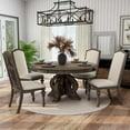 thumbnail image 2 of Furniture of America Clyde Wood 5-Piece Round Dining Table Set in Natural, 2 of 12