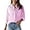 Pink, variant on Women's Striped Button Down Shirts: Long Sleeve Office Casual Business Blouses with Pocket