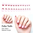 thumbnail image 5 of Kokovifyves 24Pcs Short Independence Day French Press on Nails Patriotic Themed Fake Nails, 5 of 5