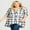 Ivory/Blk Check, variant on Avenue Women's Plus Size Pleasant Notched Neck Shirt