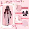 thumbnail image 3 of 24 Pcs Peach Pink PU Leather Waterproof Zipper Toiletry Pouch Set for Women Travel Makeup and Skincare, 3 of 6