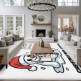thumbnail image 3 of Christmas Snowman Area Rugs 8'x10', Washable Small Throw Rugs for Living Room Patio, Winter Funny Xmas Snow Cartoon Indoor Outdoor Rug Non-Slip Low Pile Carpet Runner Reversible Floor Mats, 3 of 8