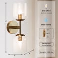 thumbnail image 2 of Antique Bronze Double Sconce with Ribbed Glass Shades and Bell-Shaped Design for Durable Indoor Lighting Double Sconce Ribbed Glass Shades , Bathroom Sconce , Wall Lights for Bedroom, 2 of 11