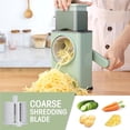 thumbnail image 4 of Rotary Cheese Grater with Handle, Heavy Duty Mandolin Slicer Grater for Kitchen ,Vegetable Slicer Cutter with 3 Interchangeable Blades, Large Feed Port Strong Suction for Vegetable, Potato, Nuts, 4 of 9