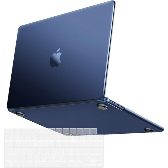 Compatible with MacBook Air 13 inch Case 2025 2024 2023 2022 M4 A3240 M3 A3113 M2 A2681,Ultra-Thin Natural Original Color Hard Case&Keyboard Skin for MacBook Air 13.6 inch Case, Midnight Clear