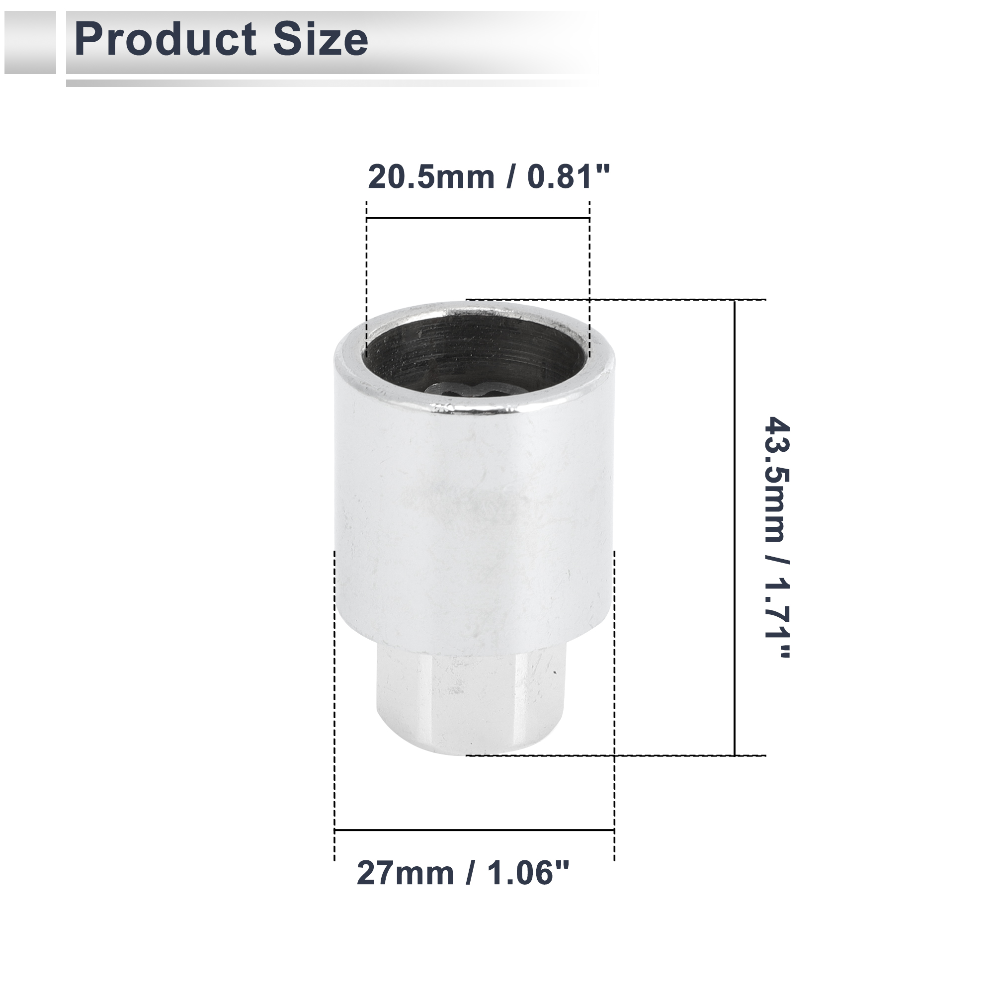 Unique Bargains Wheel Lock Lugnut for Toyota Type D Screw Nut Removal Key Socket 1pc