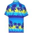 thumbnail image 2 of HAPPY BAY Men's Funny Beach Tropical Palm Tree Party Shirts Shortsleeve Relaxed Fit Hawaiian Shirt for Men L Aqua, Landscape, 2 of 4