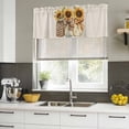 thumbnail image 4 of Leopard Sunflowers Curtain Valances for Windows, Kitchen Valance Window Treatments Panel 2 Pack, Vintage Glass Bottle Bow Rod Pocket Short Curtains for Bathroom Bedroom 42 x 18 Inch, 4 of 8