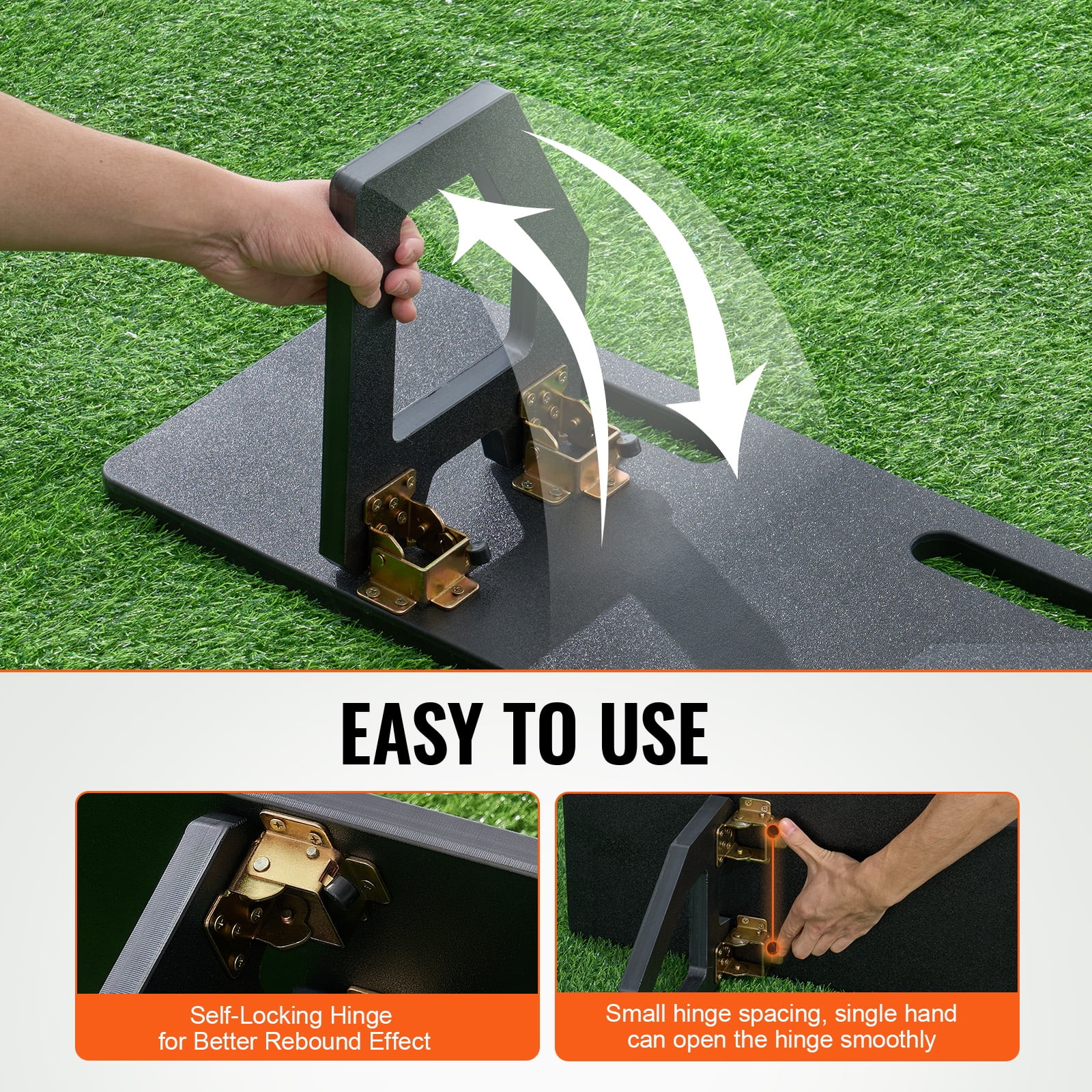 KFFKFF Football Bounce Board, 42"X12" Movable Football Barrier with Dual Angle Return, Collapsible HDPE Return Board, Football Coaching Gear for Children and Adults, Passing & Shooting Drills