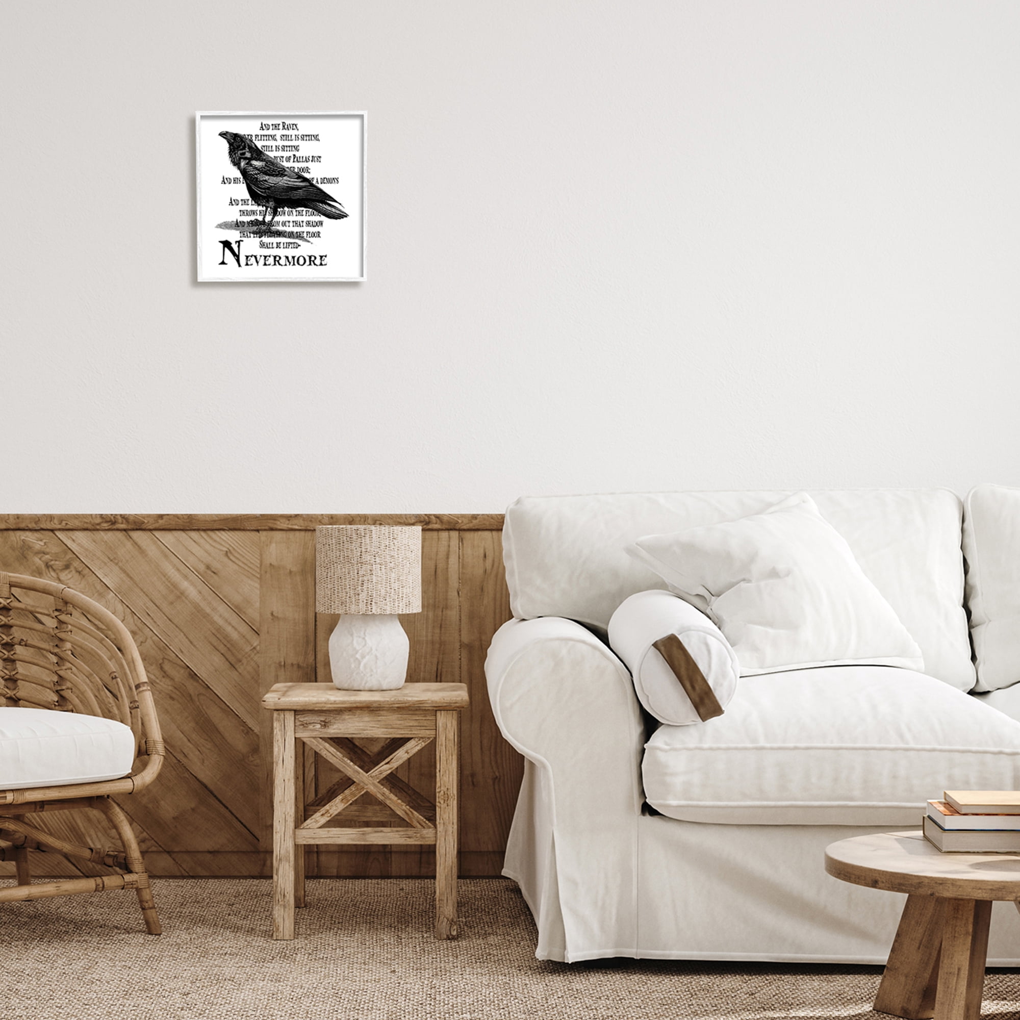 Black Crow Raven Creepy Halloween Text Quote Animals & Insects Graphic Art Framed Art Print Wall Art