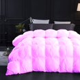 thumbnail image 1 of Pink All Season Down Pin-Tuck Comforter- King Size 102 x 92 Inches 1 pc Pinch Pleated Comforter 600 GSM & 4-Corner Tab's 100% Egyptian Cotton- - Pink Solid, 1 of 15