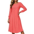 thumbnail image 6 of Omexry Cute Summer Dresses Women's Fashion And Leisure Splicing Long Sleeve Round Neck Loose And Comfortable Dress, 6 of 7