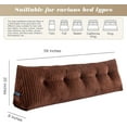 thumbnail image 2 of Large Triangular Headboard Wedge Bed Rest Reading Pillow Backrest Positioning Support Bolster Cushion with Removable Cover (Brown, Queen: 59x8x20 Inches), 2 of 16