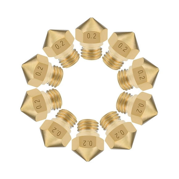 Uxcell M7x0.01'' Cabezal de boquilla de impresora 3D Reemplazo de rosca de latón 10 piezas
