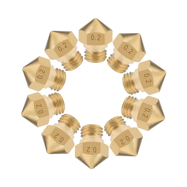 Uxcell M7x0.01'' Cabezal de boquilla de impresora 3D Reemplazo de rosca de latón 10 piezas