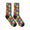 thumbnail image 4 of Unisex Autism Awareness Puzzle Piece Pattern Novelty Ankle Socks Colorful ComfortSoft Lightweight Sports Athletic Socks, 4 of 7