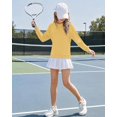 thumbnail image 5 of FAVIPT Girls Fleece Lined Solid Sweatshirt Ribbed Trim Side Split Crewneck Tops Winter Warm Cute Y2K Pullover Yellow,12-13 Years, 5 of 8