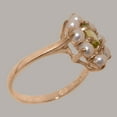 thumbnail image 3 of LBG British Made 14k Rose Gold Natural Peridot & Cultured Pearl Womens Statement Ring - 33 size options - Size 7, 3 of 6