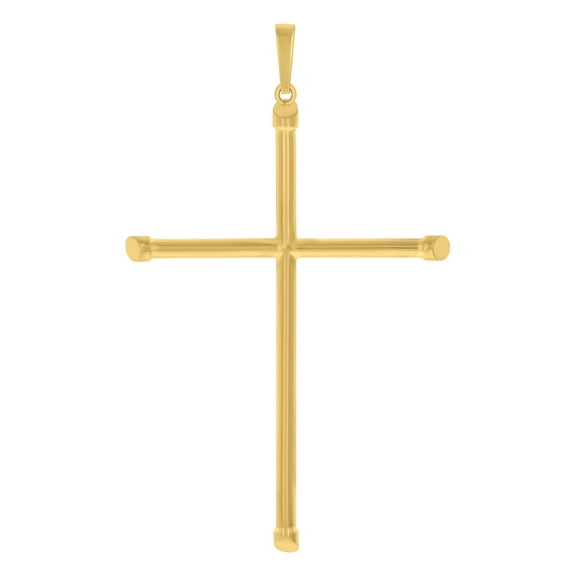 10kt Real Yellow Gold Mens Cross Religious Charm Pendant