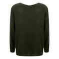 thumbnail image 5 of Women Long Sleeve V Neck Sweaters Pullover Knit Loose Fit Green Sweater Warm Women's Fall Sweaters, 5 of 6