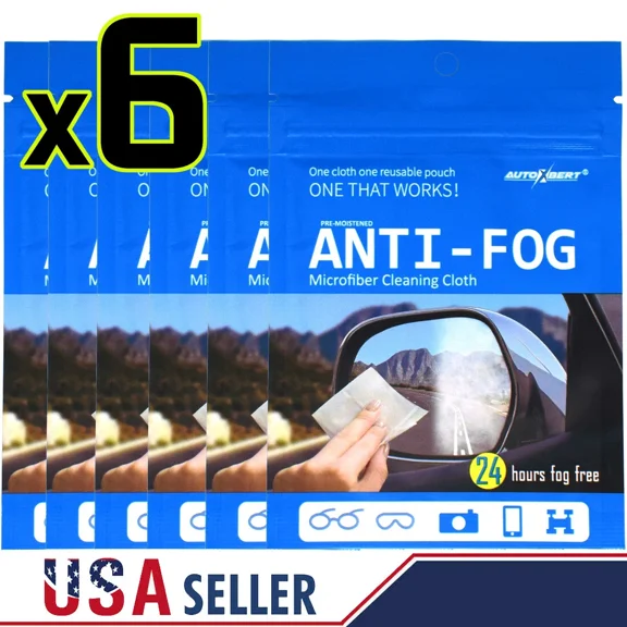 6Pc Anti-Fog Wipes For Glasses Mask Cloth Lens Eyeglass Cleaner Spray Camera