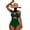 Green, variant on Women's One Piece Swimsuit Halter Neck Ruched Tummy Control Slimming Swimwear Cutout High Cut Bathing Suit for Beach