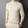 thumbnail image 3 of Bcfgryg Male Turtleneck Sweater Slim Fit Velvet Sweater For Men Long Sleeve Pullover Sweater Stretch Casual Thermal Sweater Long Cardigan Men Beige L, 3 of 3
