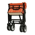 thumbnail image 5 of Foldable Collapsible Wagon Cart with Strapping System, All-Terrain Utility Cart for Beach, Camping, Grocery Shopping & Sports, 225lbs Capacity,Orange, 5 of 11