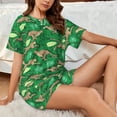 thumbnail image 4 of Sikiie Leopard Print Womens Pajama Sets Short Sleeve Top With Pants Sleepwear 2 Piece Lounge SetXX-Large, 4 of 6