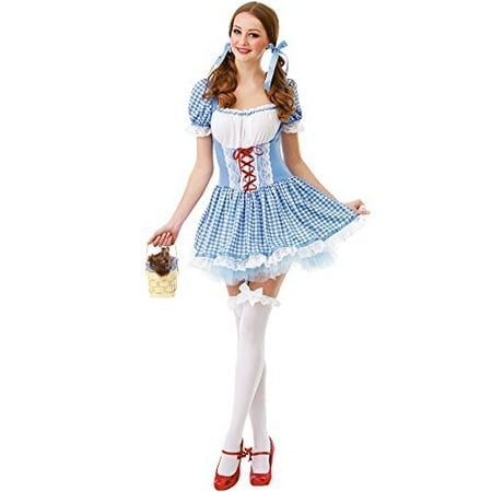 Boo! Inc. Kansas Belle Women's Halloween Costume Sexy Dorothy of Oz Blue Checkered Dress