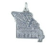 thumbnail image 1 of Sterling Silver 18" 1mm Box Chain MISSIOURI State Pendant Necklace, 1 of 2