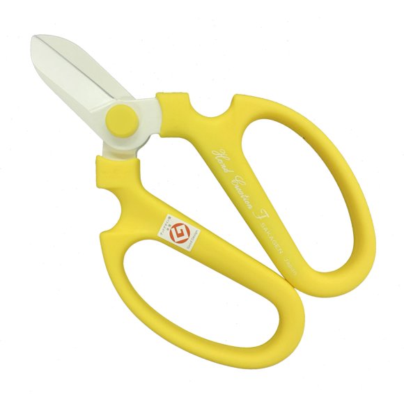 Tijeras para flores Sakagen F-170 amarillas de 17 cm