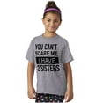 thumbnail image 4 of You Cant Scare Me I Have 2 Sisters Crewneck T Shirts Boy Girl Teen Brisco Brands XS, 4 of 6