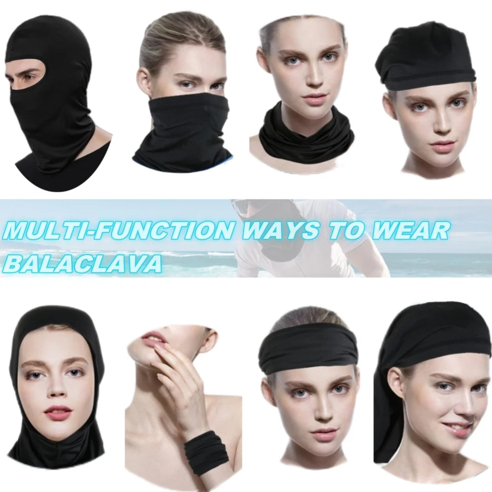 FLINT - 6 Pack Men Balaclava Black Face Mask Lightweight Motorcycle Ski Warmer Full Face
