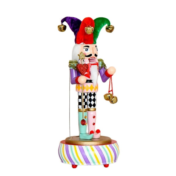 Hand Wind Up Clown Nutcrackers Figure Music Box Christmas Holiday Musical Ornament For Kids Room Collectible Gift