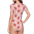 thumbnail image 4 of Naloa Strawberry Women's Short-Sleeved Onesie, One-Piece Swimsuit for Parties, dates, clubs - Small, 4 of 9