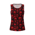 thumbnail image 4 of Xecao Red Skulls print women's scoop neck, loose-fit workout tank tops for the gym., 4 of 9