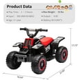 thumbnail image 4 of Garvee Adventure Awaits! 12V Kids ATV Electric Ride On Car – Battery-Powered Fun with LED Lights, Music, High/Low Speed, and Treaded Tires for Boys & Girls Aged 3-6,Black, 4 of 8