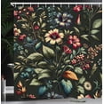 thumbnail image 3 of Ambesonne Floral Shower Curtain, Nostalgia Aura Leafy Jungle, 69"Wx70"L, Laurel Green Dark Coral, 3 of 4