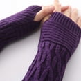 thumbnail image 6 of Cheers.US 1Pair Women's Fingerless Glove Winter Knit Thumb Elbow Length Arm Warmers, 6 of 6