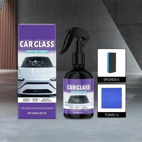 HaoXun Vaporisateur Antibuée pour Vitres de Voiture 100 ml - Visibilité Claire par Tous les Temps, Empêche la Buée, Application Facile, Protection Longue Durée, Compact et Portable